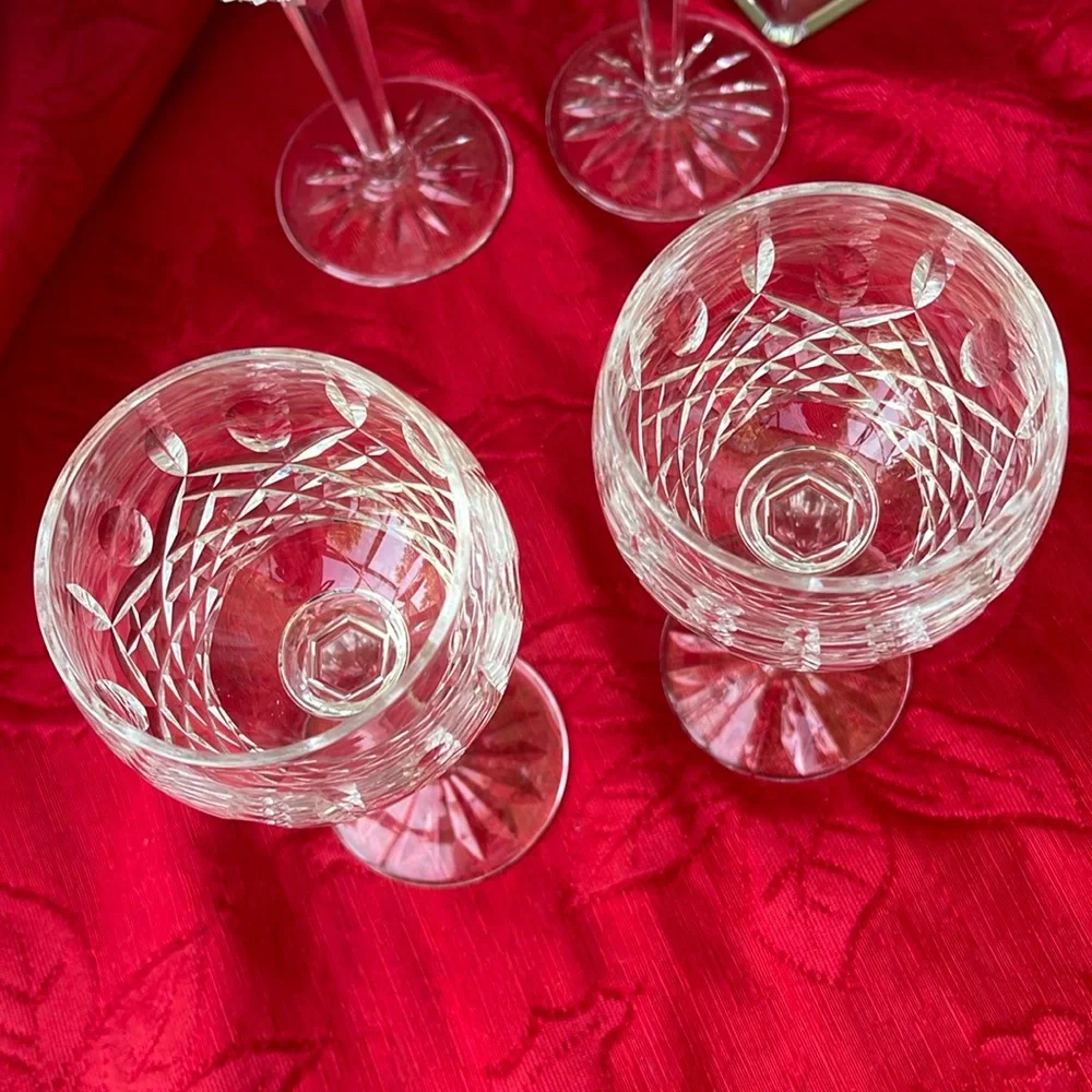 Set of 2 Vintage Waterford Crystal Kenmare Hock Wine Glasses